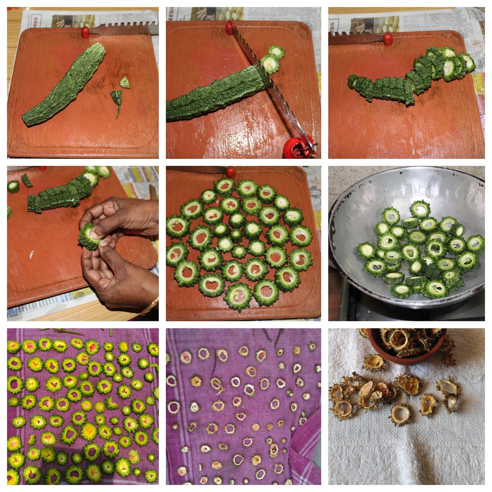 Sun Dried Bitter Gourd / Pavakkai Vathal Vathal Recipes Kurinji