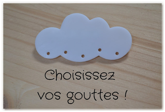 broche nuage à personnaliser avec des gouttes de la couleur de votre choix