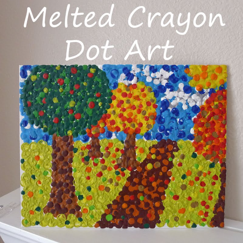Pieces by Polly: Melted Crayon Art and Pointillism + Books