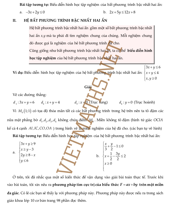 Một số bài toán thực tế liên quan bất phương trình bai toan thuc te phan bat phuong trinh cua doan van bo