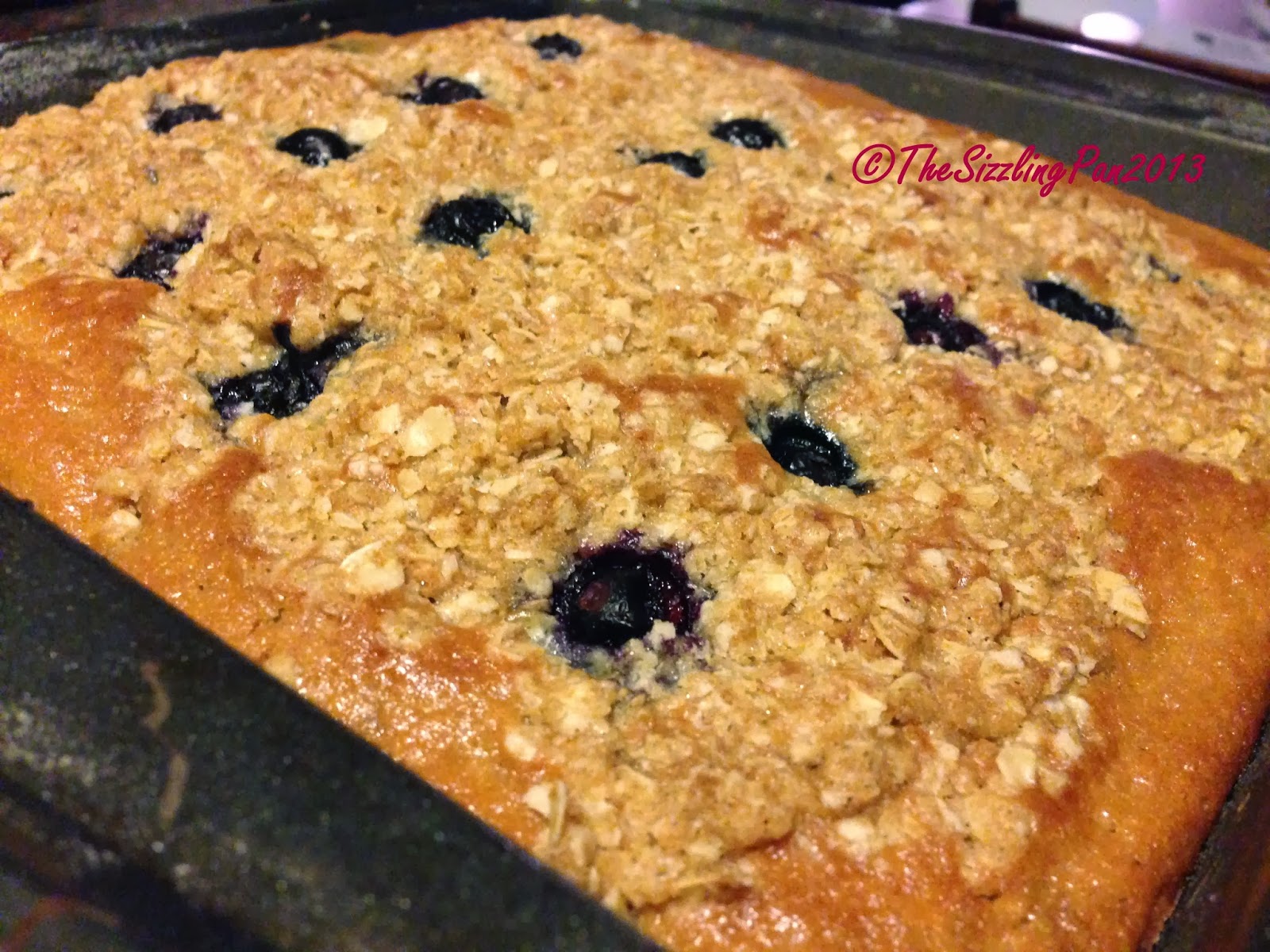 The Sizzling Pan Eggless Blueberry Crumb Cake