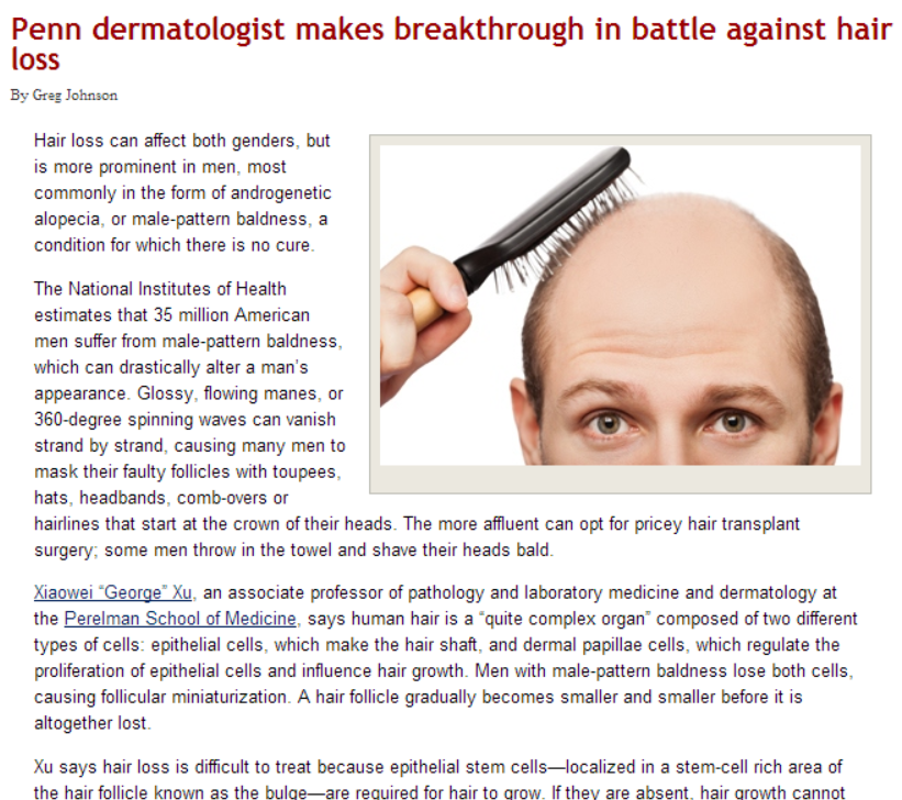 Hair Loss Research News