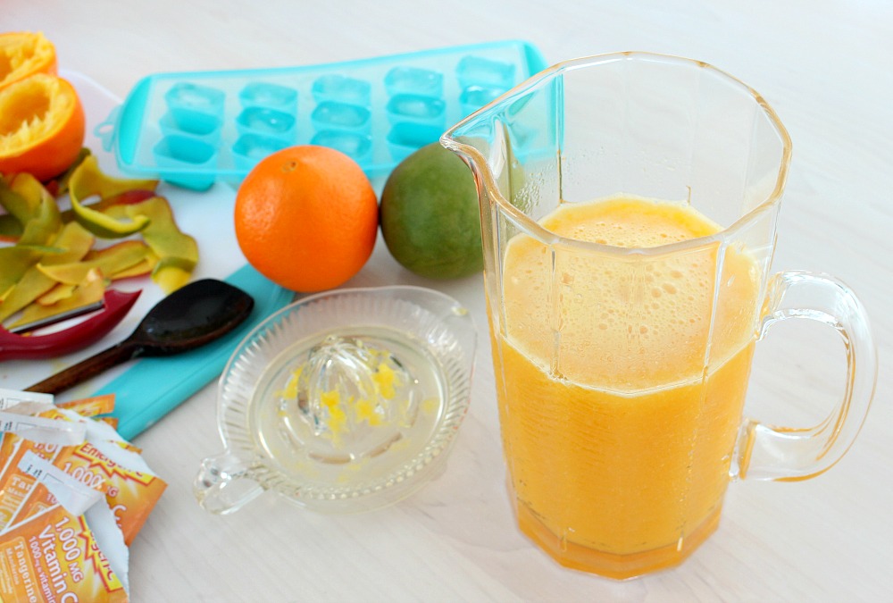 vitamin drink recipe Orange + Turquoise Holiday Brunch Decor | Plus a Delicious Emergen-C Mango + Orange Pick-Me-Up