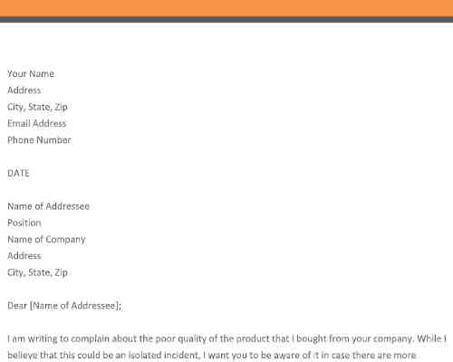 Customer Complaint Letter Template Customer Complaint Letter Template