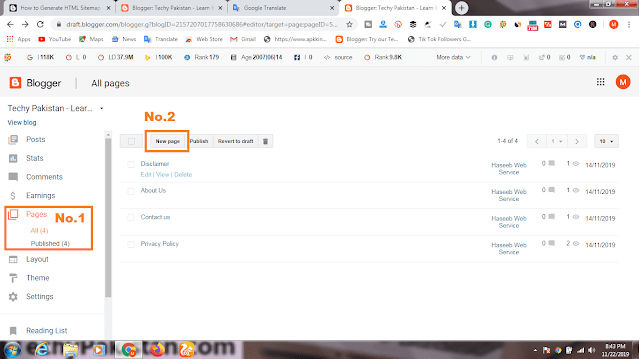 Blogger Sitemap Page How to Generate Blogger Website HTML sitemap