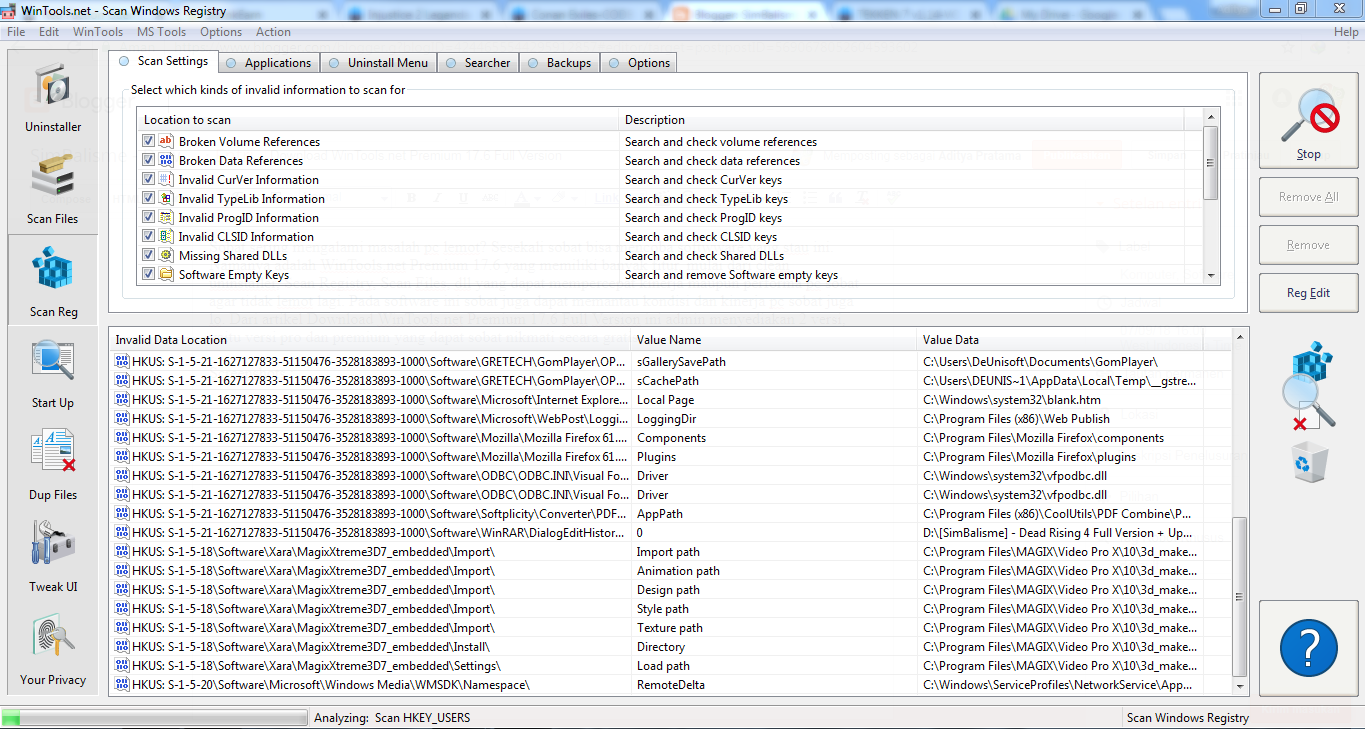 Reg scanner. Reg scanner