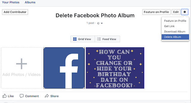 How Can I delete My Photo album On Facebook Immediately?