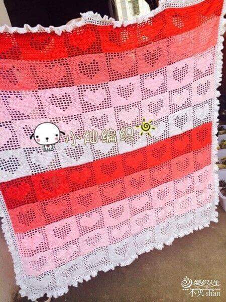 ... TantiCuori con schema / Crochet baby blanket TuttiCuori, free pattern