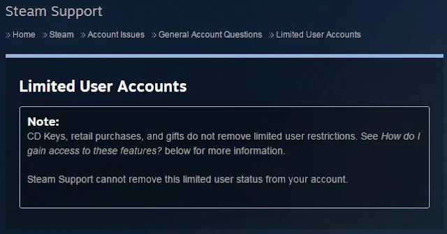 Cara Menghilangkan Limited Steam Account