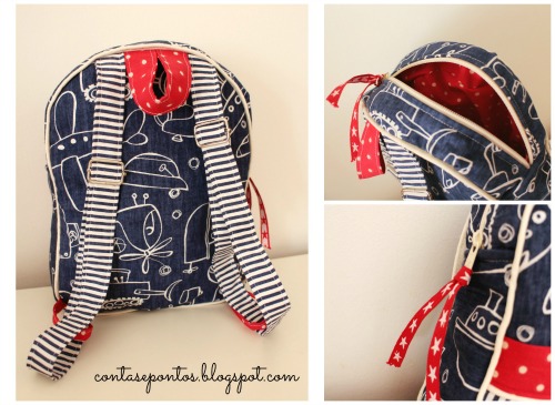 mochila menino tecido boy backpack