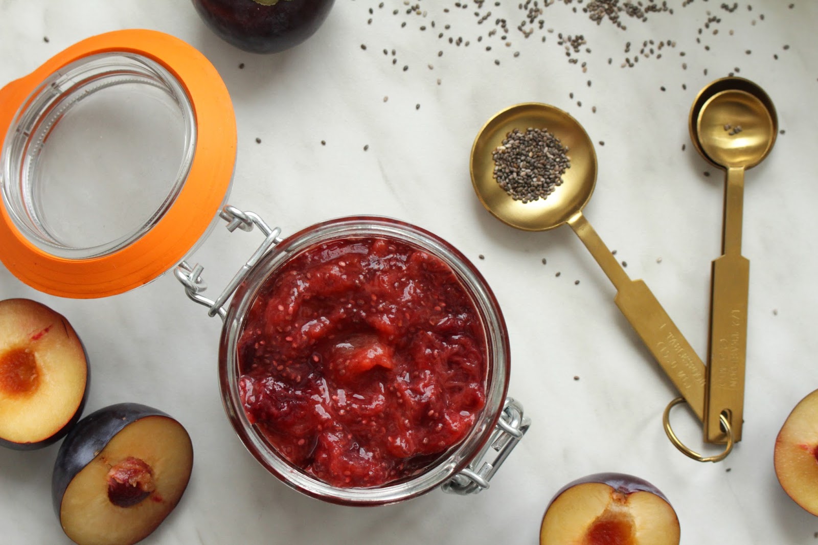 Spiced PlumChia Jam Rezept FLOWERS & POLKADOTS