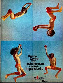 Anúncio cueca Zorba - 1973 propaganda cueca Zorba - 1973. Moda anos 70; propaganda anos 70; história da década de 70; reclames anos 70; brazil in the 70s; Oswaldo Hernandez