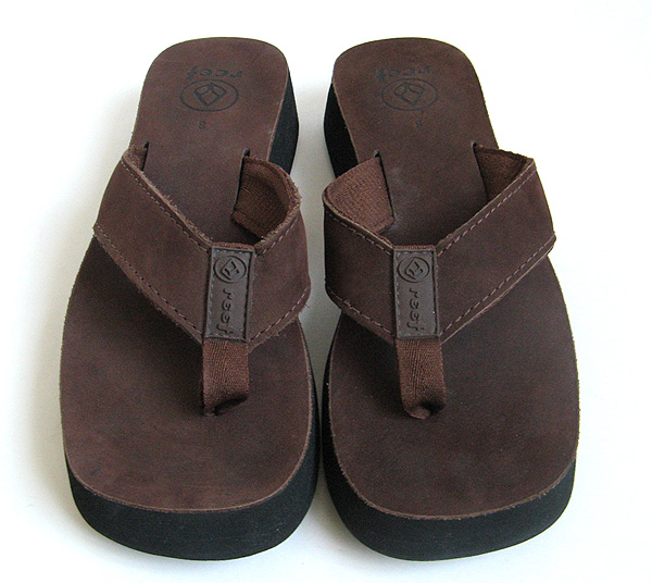 REEF BUTTER BROWN LEATHER THONG FLIP FLOP SANDALS WOMENS SIZE 8