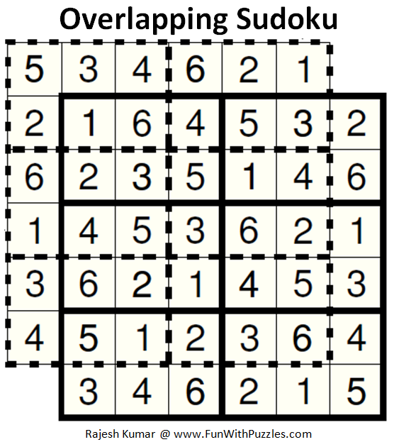 Overlapping Sudoku (Mini Sudoku Series #72) Solution