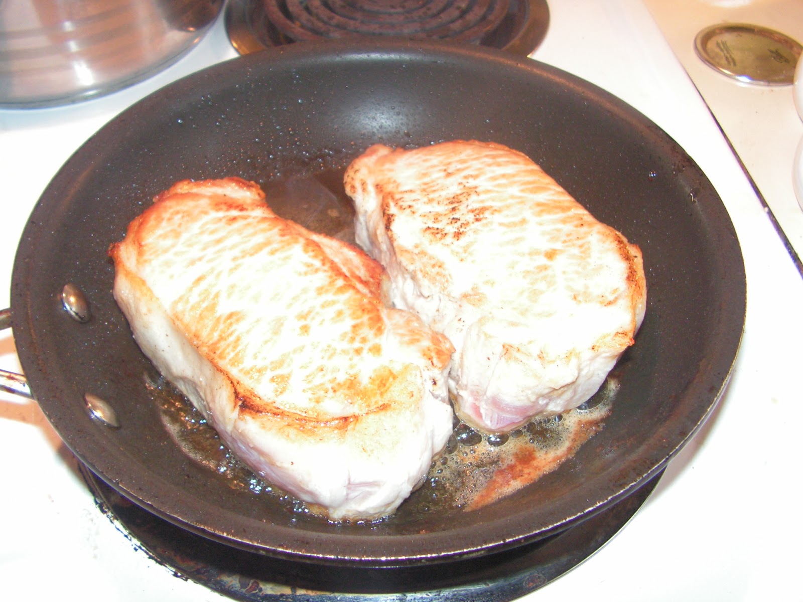 the foodie grand mere pork chops with marmalade glaze