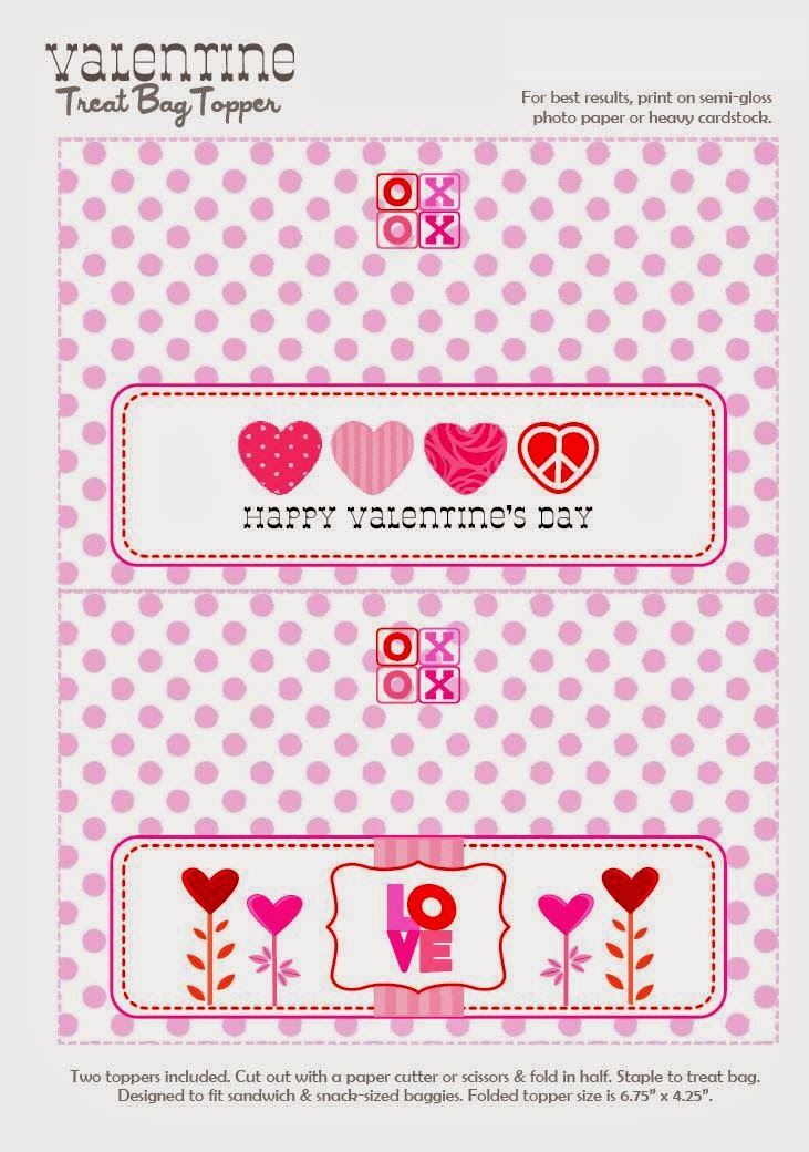 Happy Valentine´s Free Printable Candy Bag Toppers or Labeles. Oh My