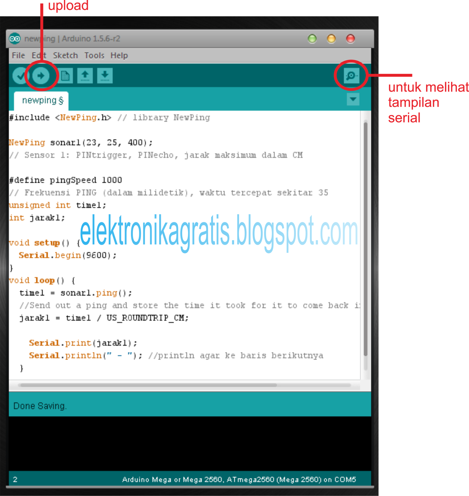 Tutorial Arduino (Indonesia) : Sensor Ultrasonik / Ping / HC SR04