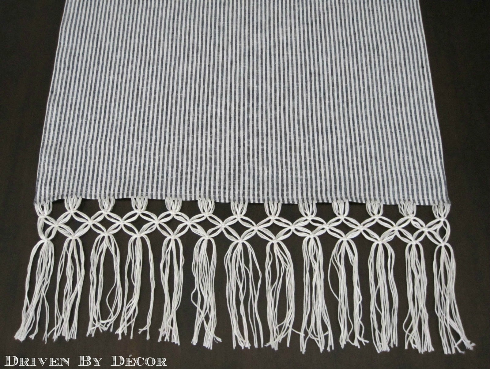 DIY Macrame Fringe Table Runner Driven by Decor