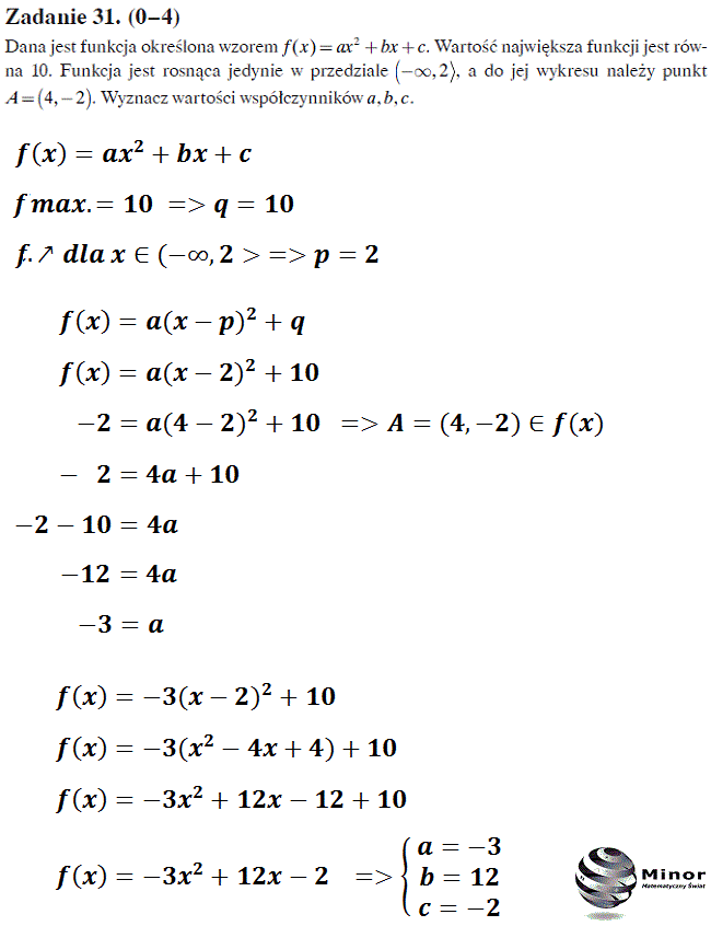 Próbna matura z matematyki z Operonem 25.11.2015 r. Odpowiedzi do arkusza próbnej matury z Operonem, matematyka Matura 2016, poziom podstawowy 