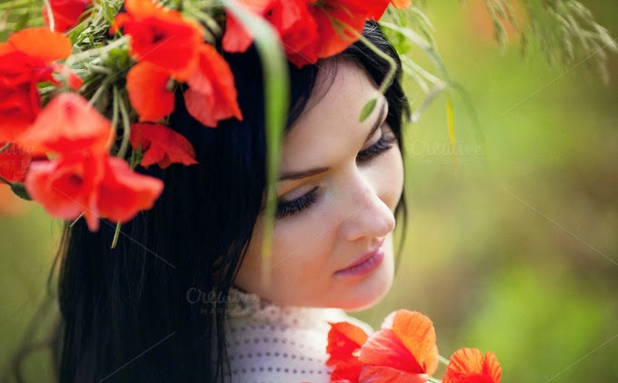 Girl in a Wreath of Poppies