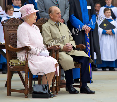 HM The Queen & HRH The Duke of Edinburgh at Hereford Cathedral. Photo © Jonathan Myles-Lea