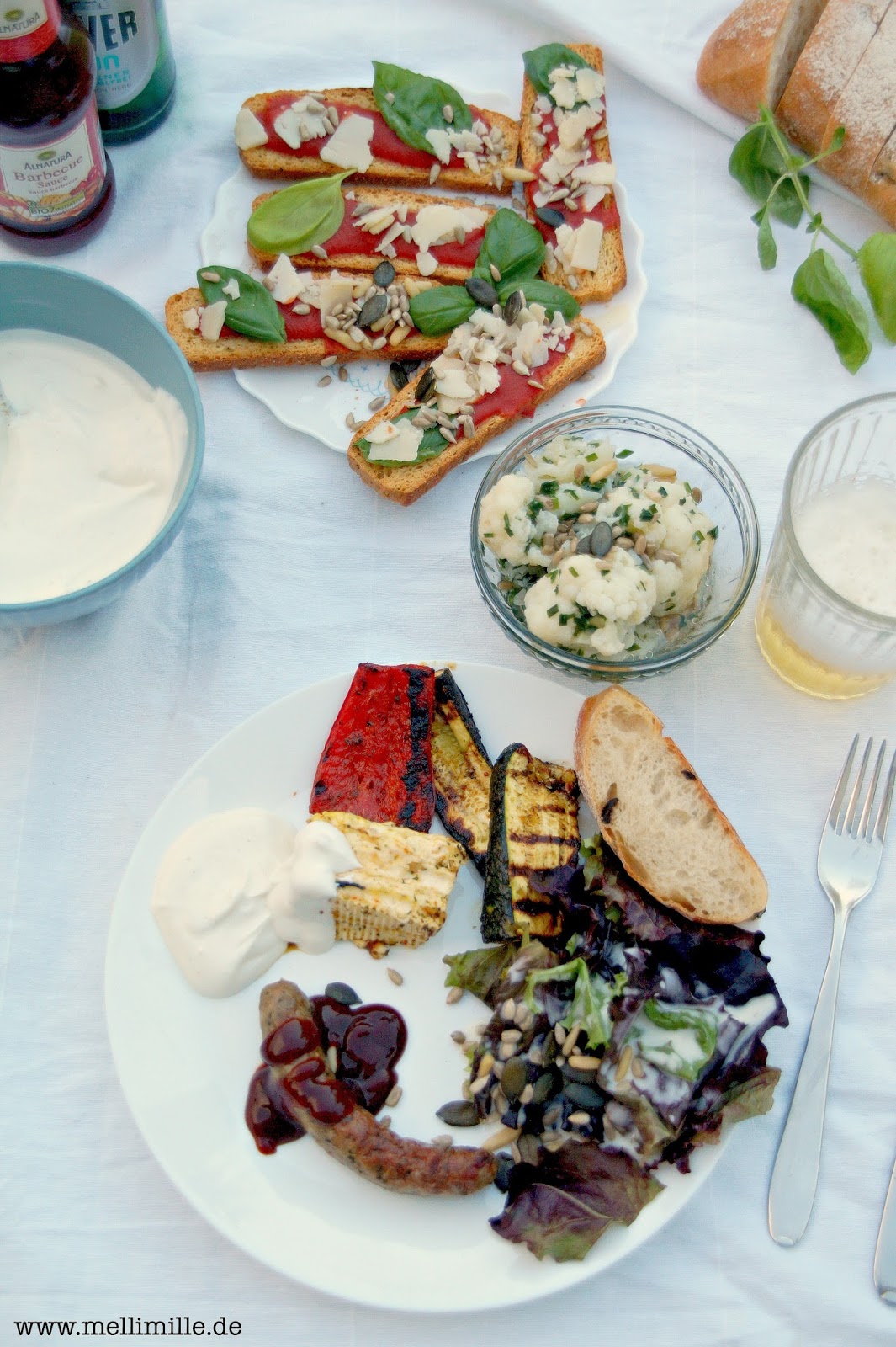 mellimille: * EM-Grillabend mit eingelegtem Feta und Gemüse, Joghurtdip ...