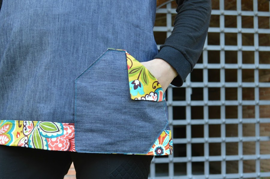 Detalle bolsillo vestido mujer tejano uVe