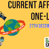 Current Affairs One-Liner: 27th December 2019