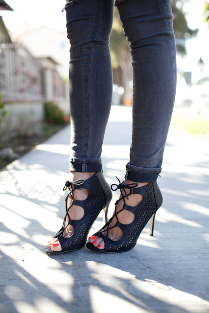 Merrick's Art Lace Up Black Heels