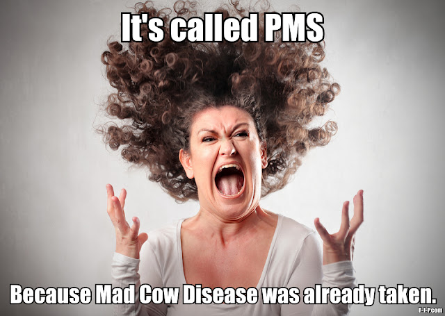 Funny PMS Mad Cow Disease Taken Meme Joke Picture