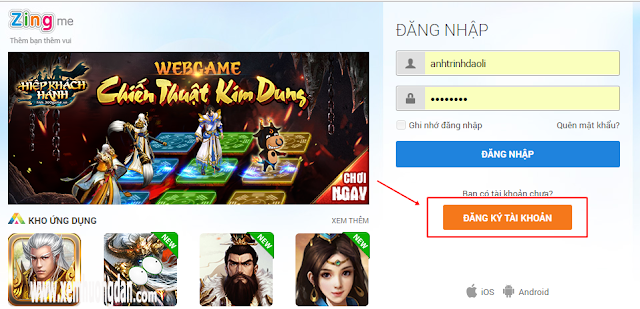 Hướng dẫn đăng ký nick zing me Huong dan dang ky nick zing me