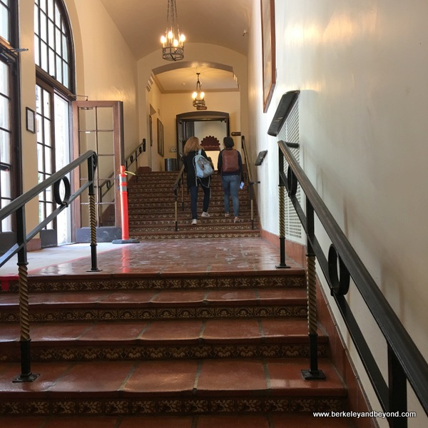 steps up to Dining Room at International House on U.C. campus in Berkeley, Calfornia steps up to Dining Room at International House on U.C. campus in Berkeley, Calfornia