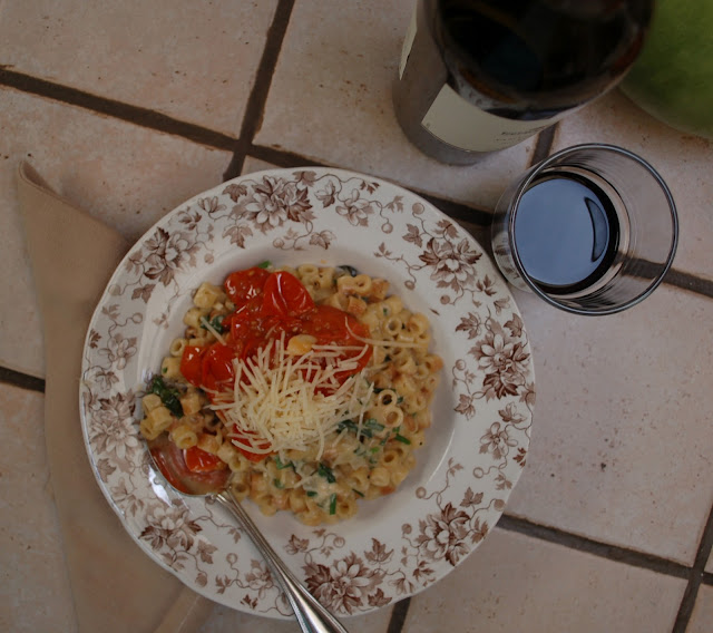 The Spice Garden Tomato Confit with Pasta and Creamy Goat Cheese