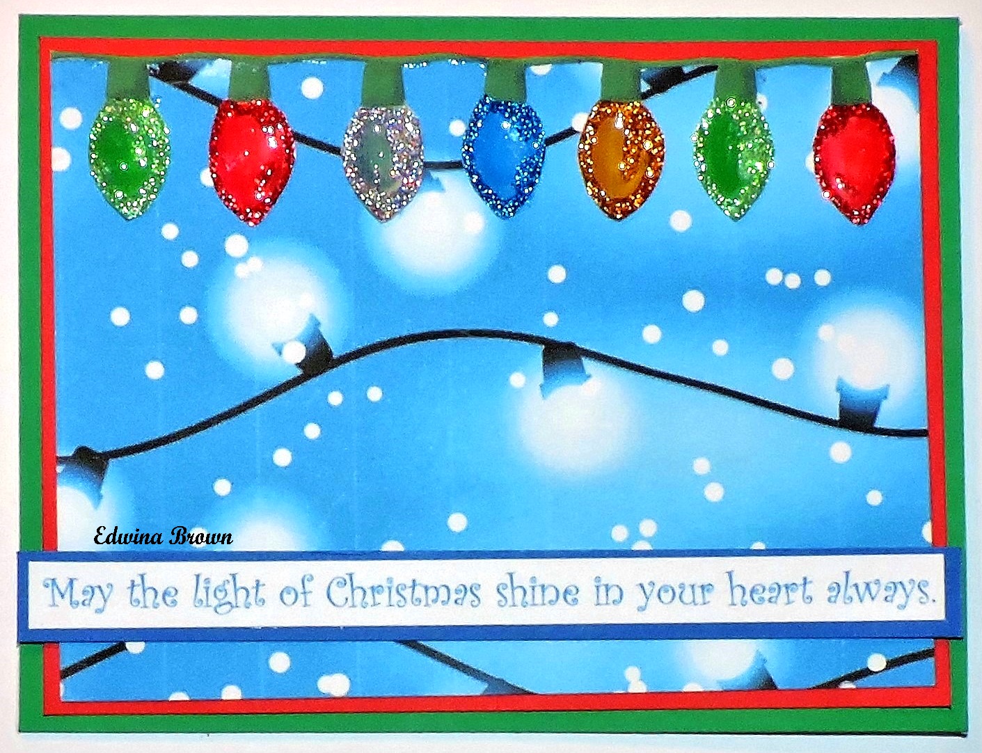 Edwina's Creations Christmas Lights Card