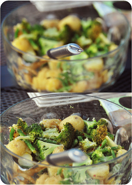 Lemony Brocolli, potato and green bean salad