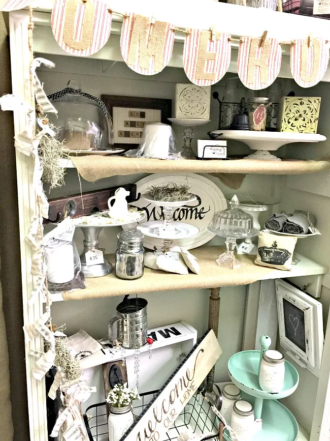 Display cabinet for farmhouse items