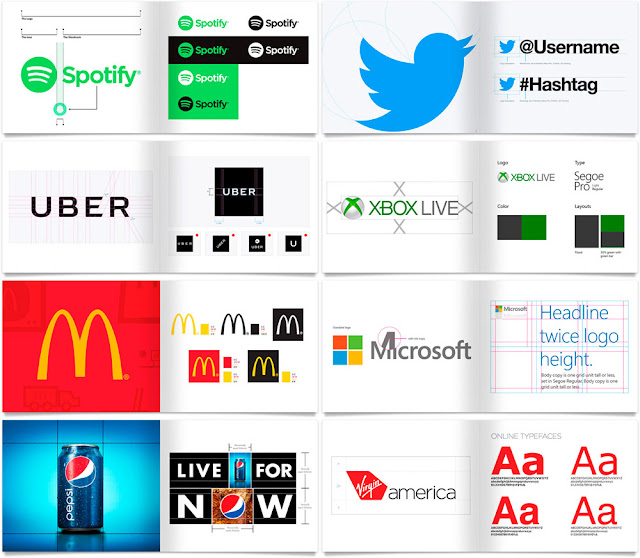 50 manuales identidad corporativa para inspirarte - spotify, Twitter, Xbox, Pepsi... Lettering Time