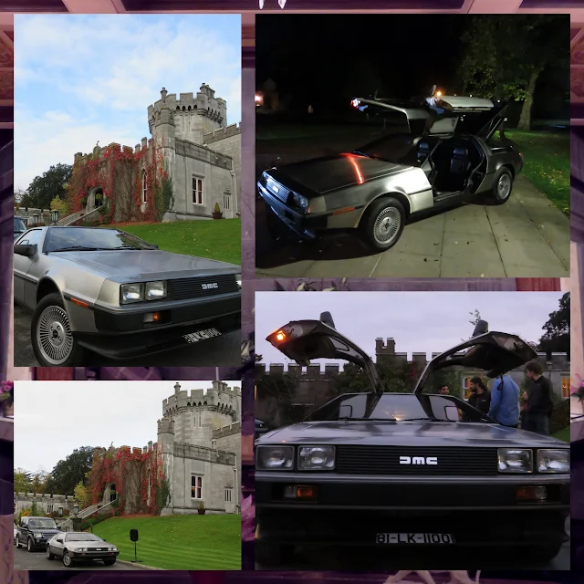 Back to the Future Delorean parked outside of Dromoland Castle