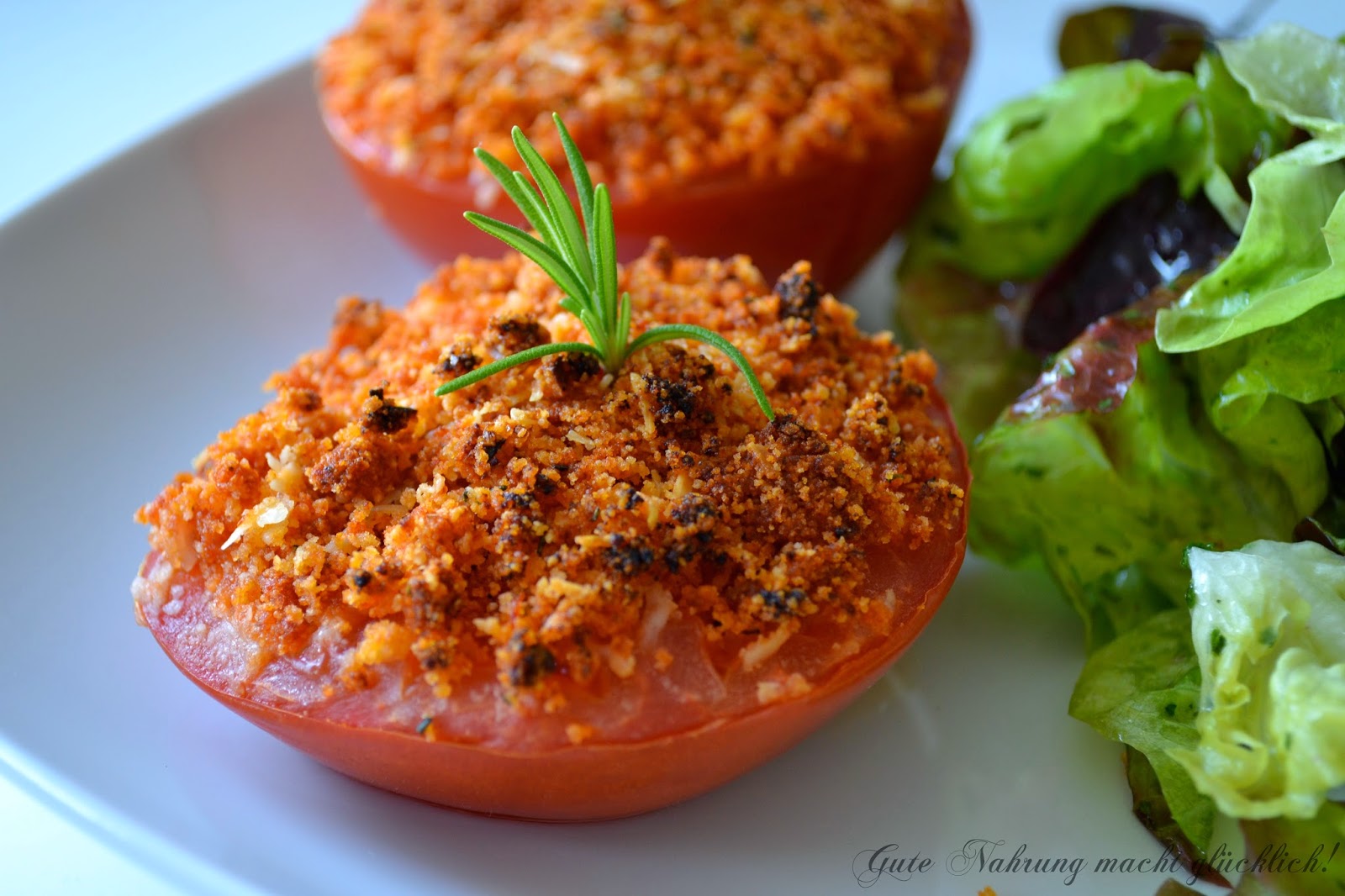 Gute Nahrung macht glücklich : Knusprige Tomaten aus dem Ofen