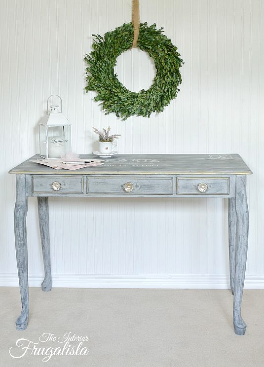 Queen Anne Desk Makeover With Parisian Flair Interior Frugalista