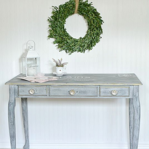 Queen Anne Desk Makeover With Parisian Flair