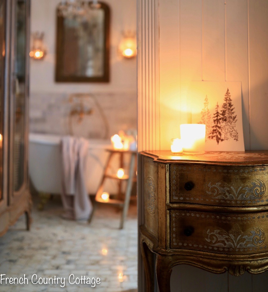 Inspiration A Vintage Step Ladder In The Bathroom French Vintage Step Ladder In The Bathroom