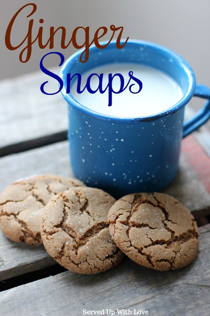 Ginger Snaps recipe from Served Up With Love are crunchy on the outside and perfectly chewy on the inside. 