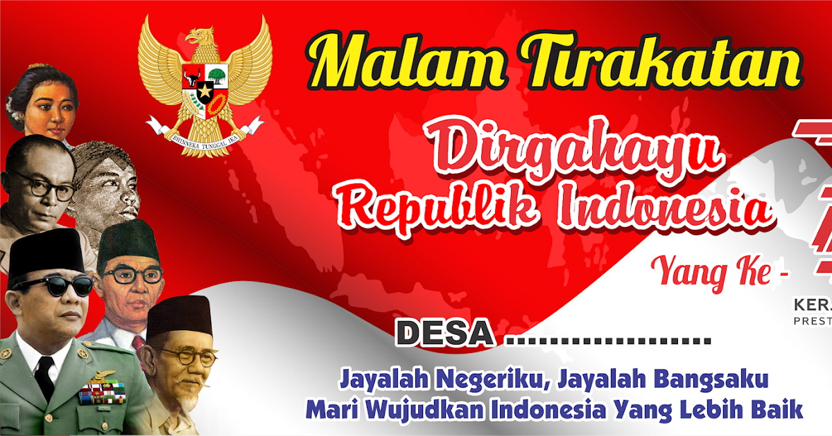 Spanduk Malam Tirakatan HUT RI 73 Vector CDR dan PNG - Format .cdr