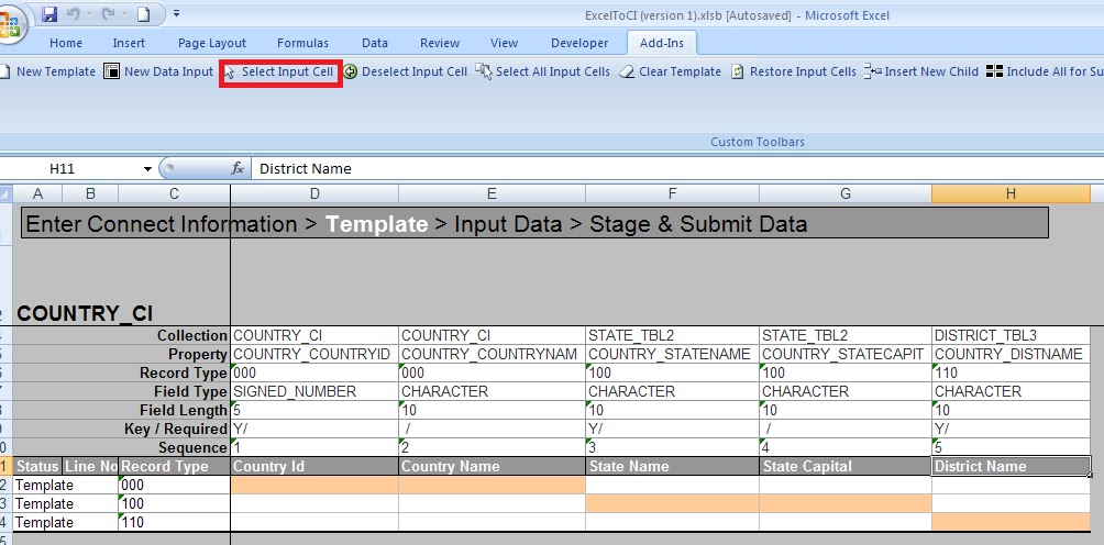 Peoplesoft job data excel to ci