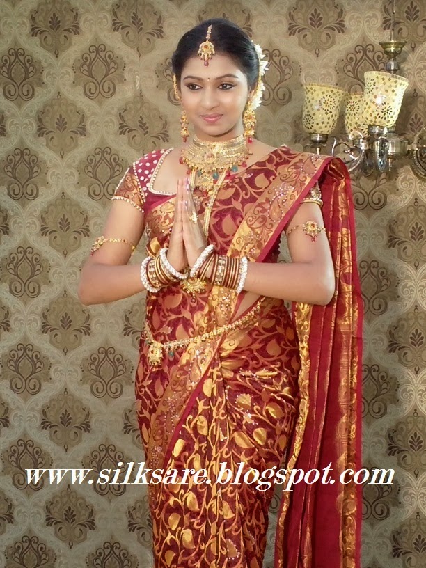 LATEST INDIAN WEDDING SILK SAREE,JEWELLERY,WEDDING HAIR STYLE