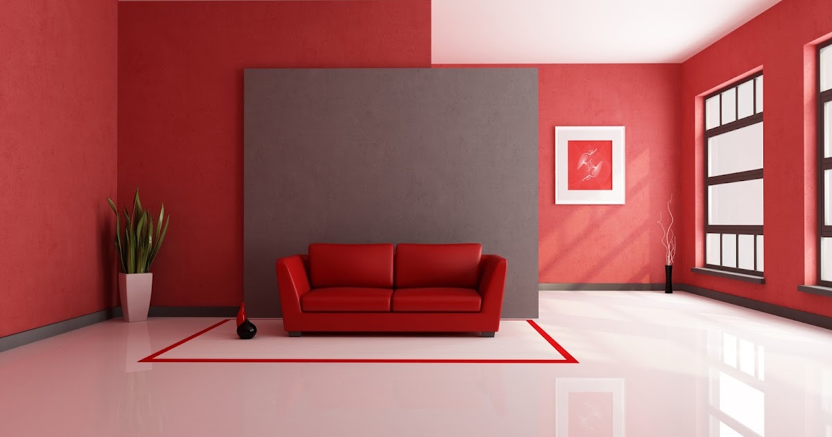 Red Interior Design Wide ZXC Wallpaper