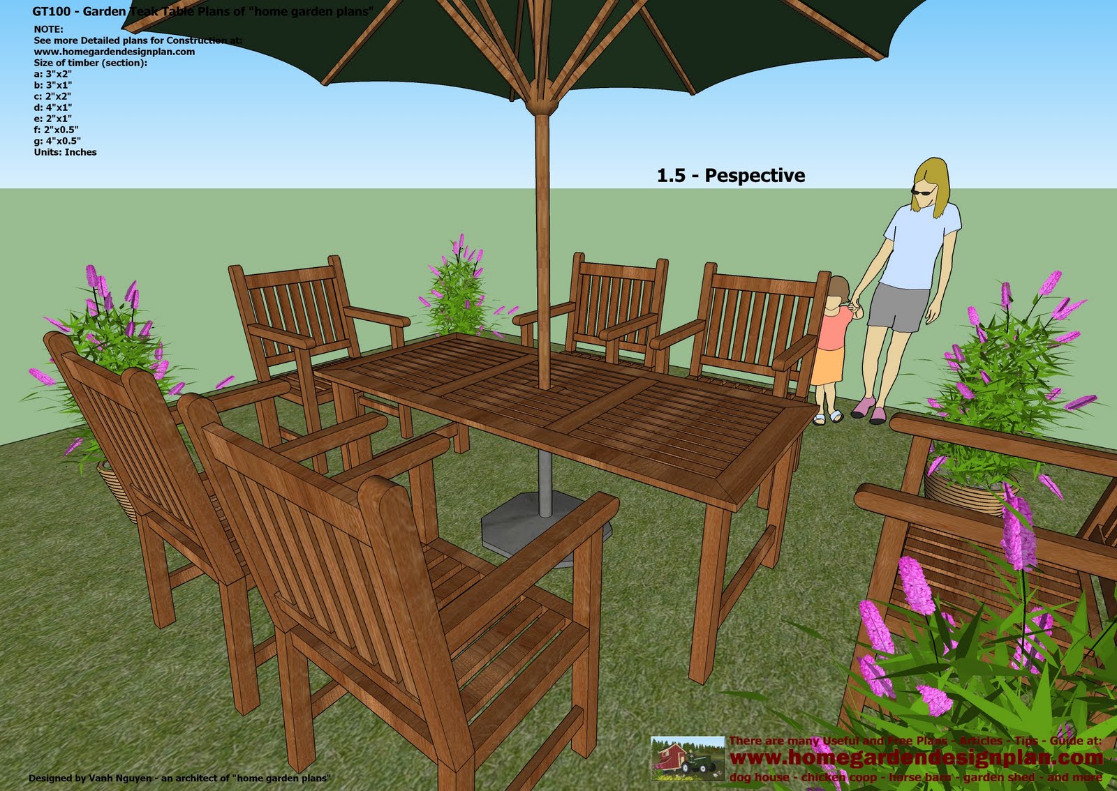 home garden plans: GT100 - Garden Teak Tables ...