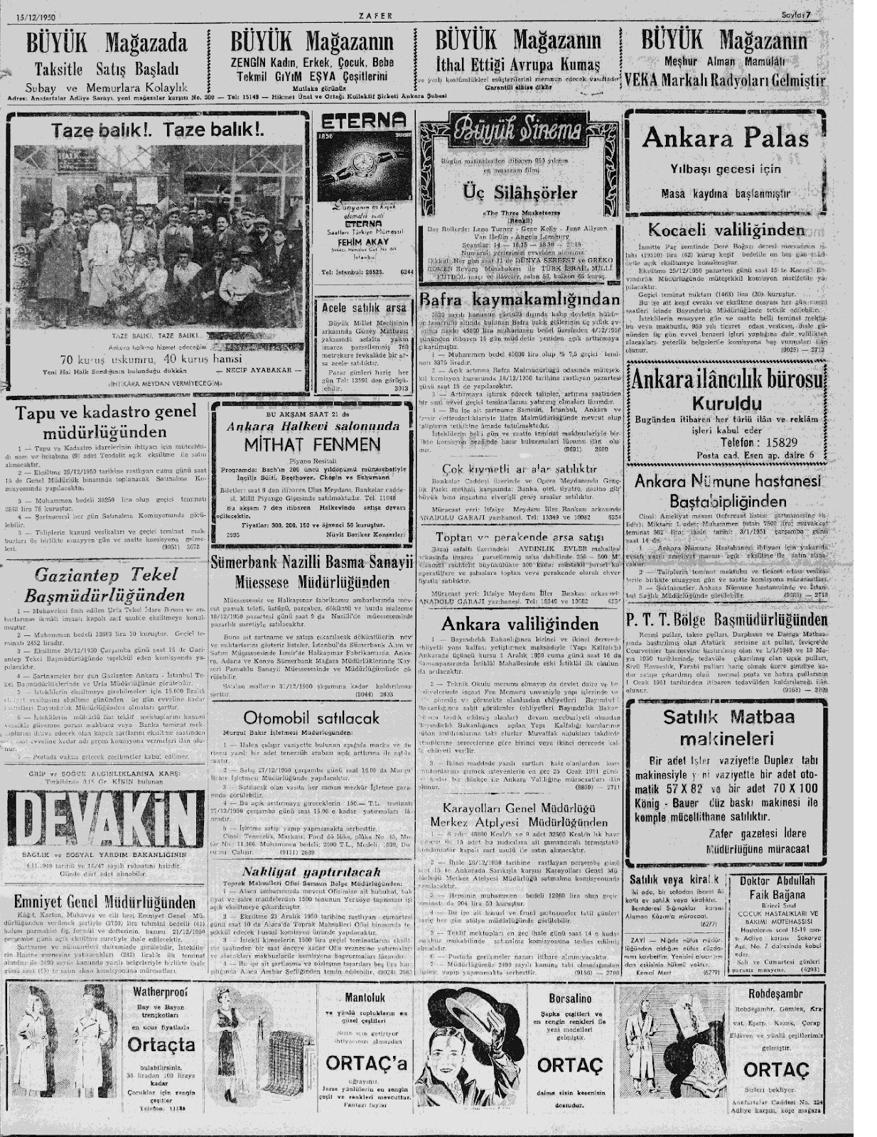 15 Aralık 1950 Zafer Tam Metin