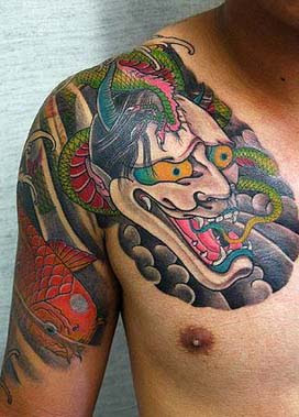 3D Snakes Tattoo on Shoulders